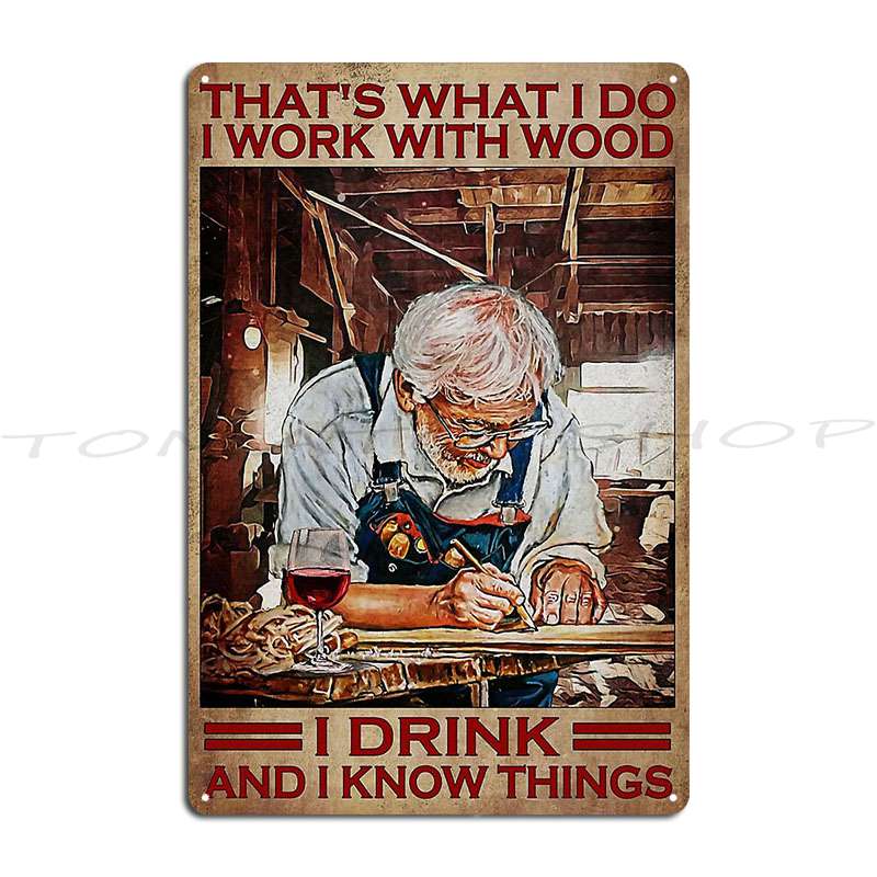 Woodworking Quotes Funny - Old Carpenter Drinking Wine Woodworking Funny