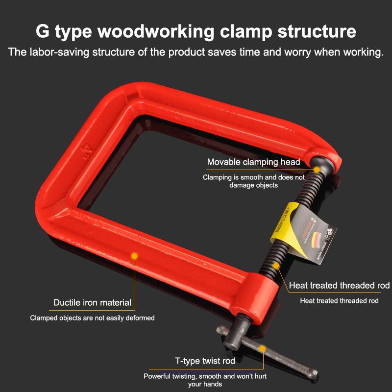 Woodworking Industry - G Clamp Deep Reach C Clamp