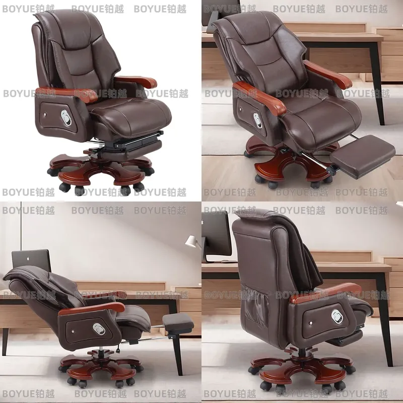 Woodworking Desk Chair - Executive Leather Office Chair Ergonomic Computer