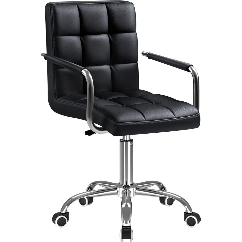 Woodworking Desk Chair - Padded Swivel Office Chair with Wheels,