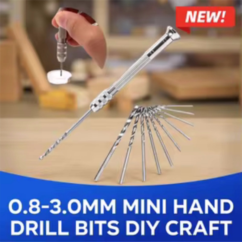 Woodworking Hobby Kits - Mini Hand Drill Bits Kit, Chuck