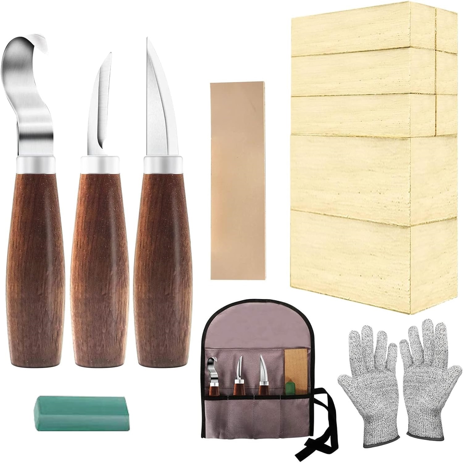 Woodworking Kits For Adults - Wood Carving Beginner Kit with Basswood