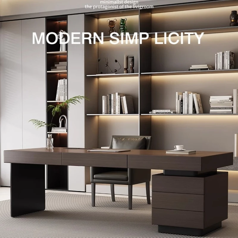 Woodworking Desk Chair - Minimalist Italian Office Desk Light Luxury