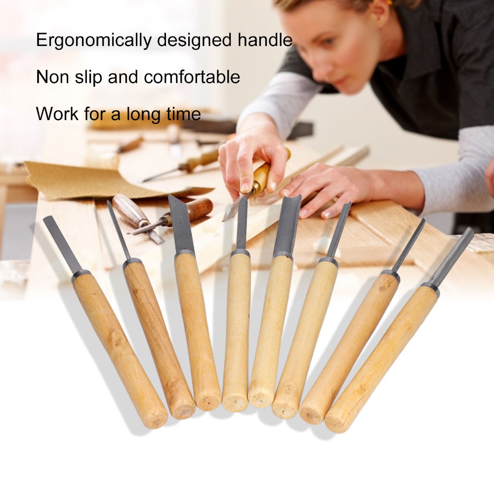 8PCS HSS Steel Wood Turning Ch - đánh giá và giá Skew Chisel Wood