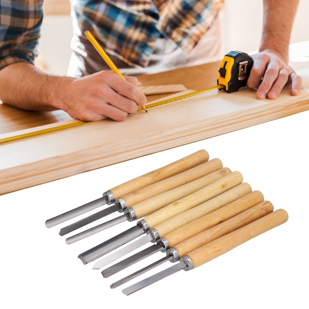 8PCS HSS Steel Wood Turning Ch - đánh giá và giá Skew Chisel Wood