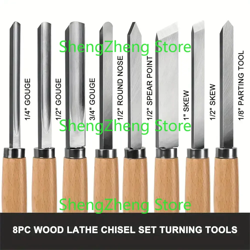 8Pcs Professional Wood Turning - đánh giá và giá Skew Chisel Wood