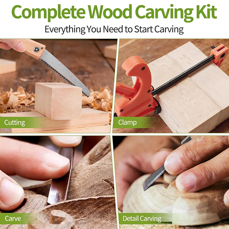 Wood Carving Kit 15Pcs Wood Ca - đánh giá và giá Woodworking Kits For Adults