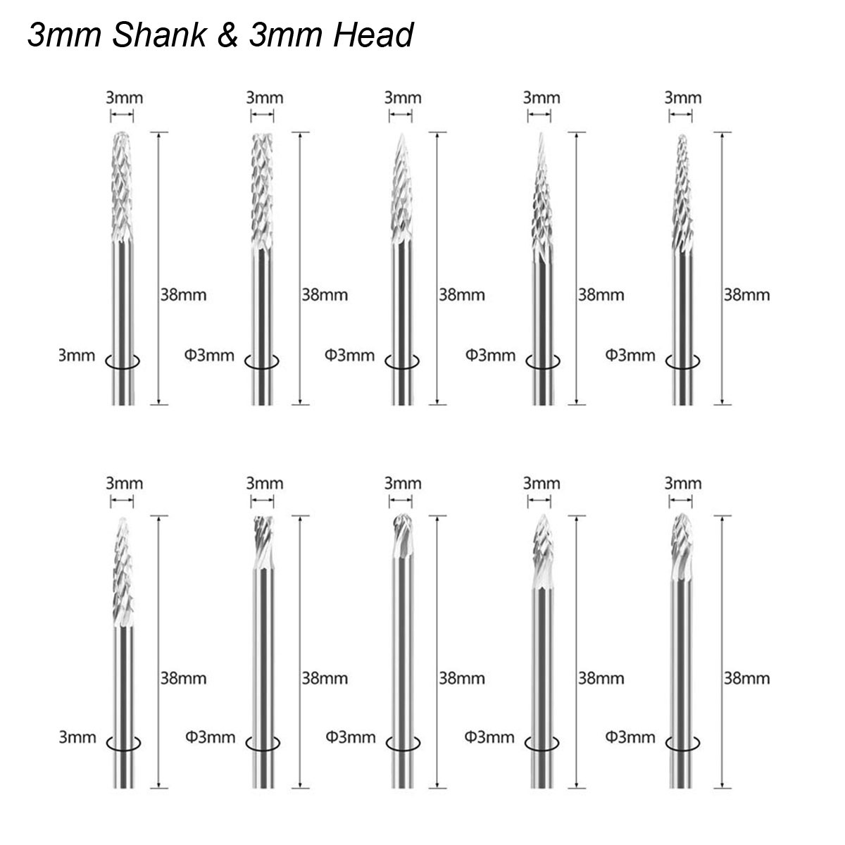 3Mm Vỏ Tungsten Carbide Burr 1 - đánh giá và giá Woodworking Files And Rasps