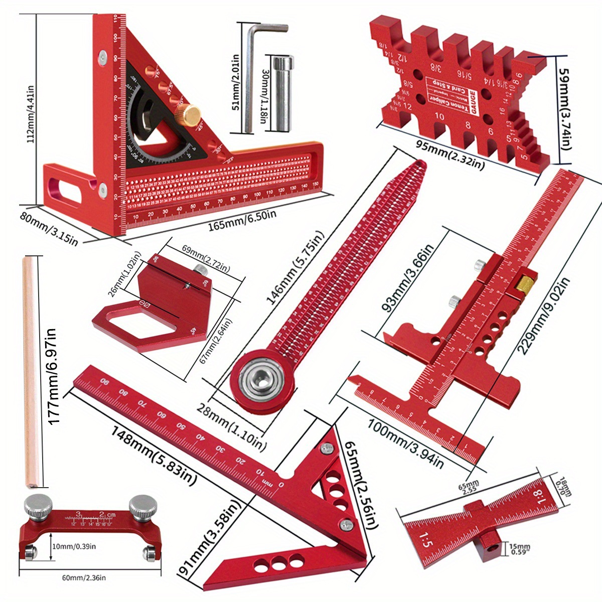 10-Piece Carpentry Measuring T - đánh giá và giá Woodworking Free Plans