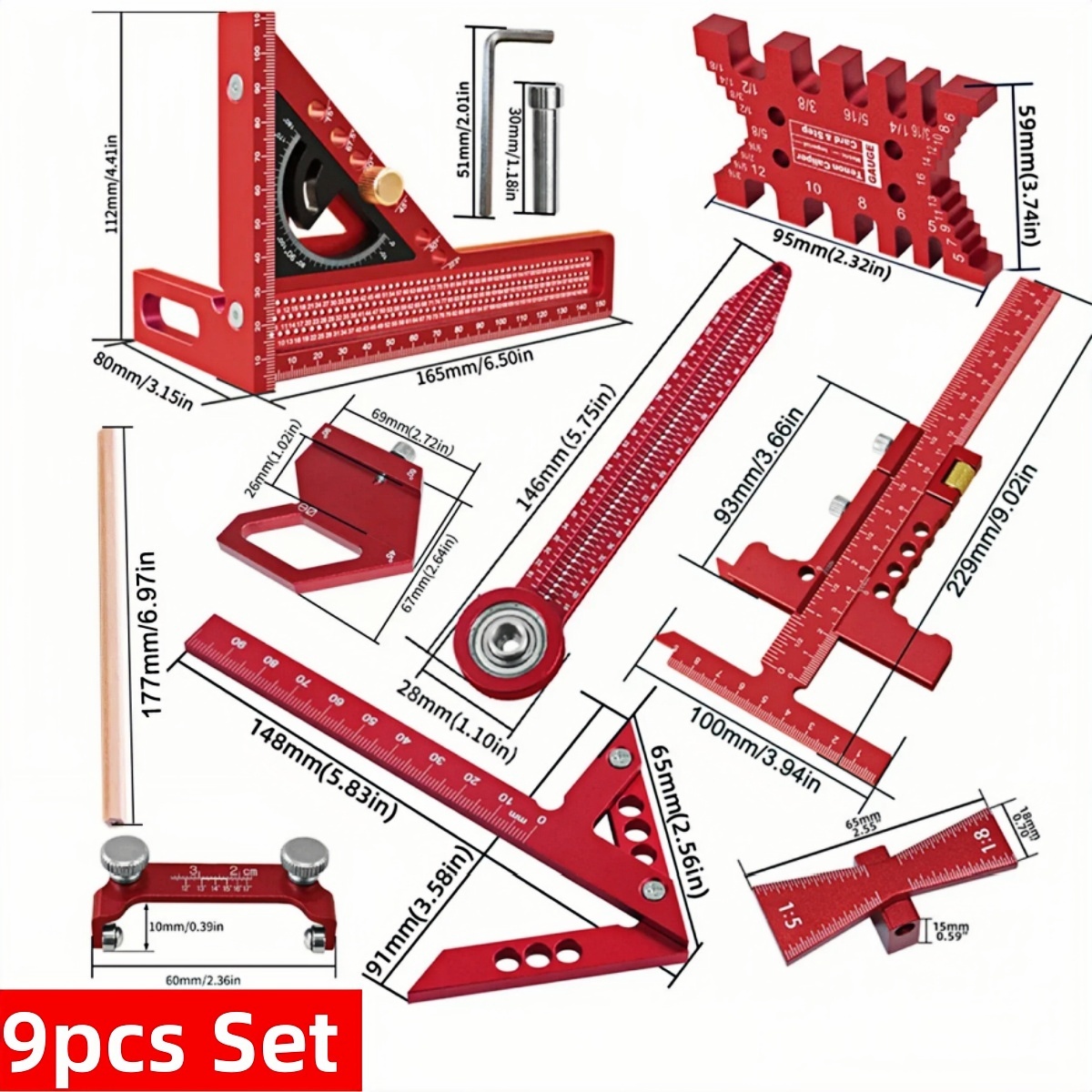 9pcs/10pcs Woodworking Measuri - đánh giá và giá Woodworking Free Plans